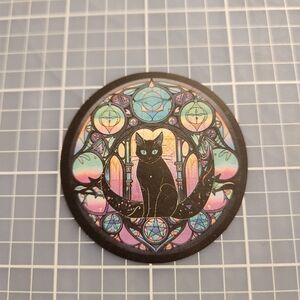 10/$10 Sticker Stained Glass Black Cat Theme Wicca Witchy Goth